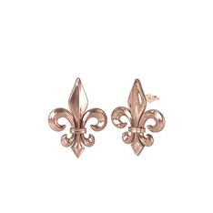 Fleur de Lis Küpe - 8 ayar rose altın küpe #ecyux1