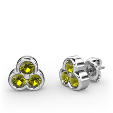 Mini Tria Küpe - Peridot 925 ayar gümüş küpe #18d2xpf