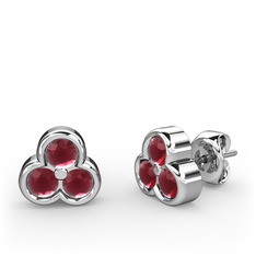 Mini Tria Küpe - Kök yakut 925 ayar gümüş küpe #1g4mhbi