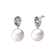 Loi İnci Küpe - Inci ve swarovski 925 ayar gümüş küpe #22x00u
