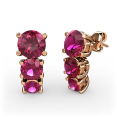 Scala Küpe - Rodolit garnet 8 ayar rose altın küpe #12v4bis