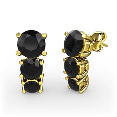 Scala Küpe - Siyah zirkon 18 ayar altın küpe #1d7qj04