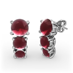 Scala Küpe - Kök yakut 14 ayar beyaz altın küpe #1damg1g