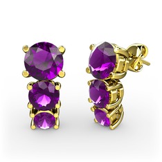 Scala Küpe - Ametist 18 ayar altın küpe #1nsevol