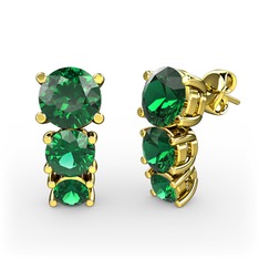 Scala Küpe - Yeşil kuvars 14 ayar altın küpe #1vcocm8