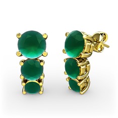 Scala Küpe - Kök zümrüt 14 ayar altın küpe #1wz5p90