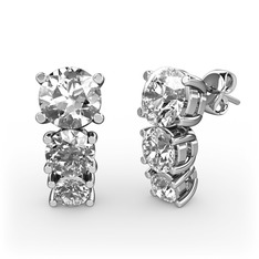 Scala Küpe - Swarovski, pırlanta ve beyaz zirkon 18 ayar beyaz altın küpe (0.48 karat) #1yr7plu