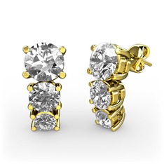 Beyaz zirkon ve swarovski 925 ayar altın kaplama gümüş küpe