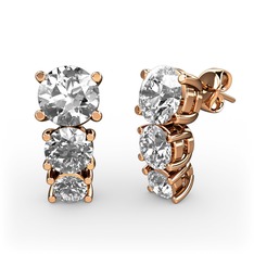 Scala Küpe - Swarovski ve beyaz zirkon 18 ayar rose altın küpe #2kwwd8