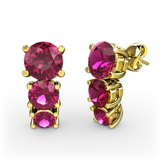 Scala Küpe - Rodolit garnet 18 ayar altın küpe #b90bzw