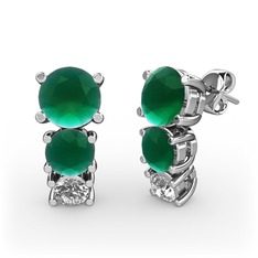 Scala Küpe - Kök zümrüt ve swarovski 14 ayar beyaz altın küpe #d3j0qd