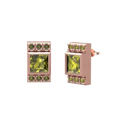 Peridot 8 ayar rose altın küpe