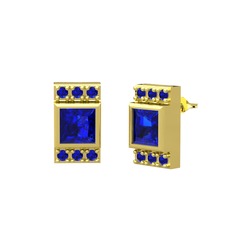 Lab safir 8 ayar altın küpe