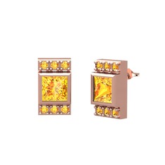 Minimal Lyn Küpe - Sitrin 925 ayar rose altın kaplama gümüş küpe #1y83ccq