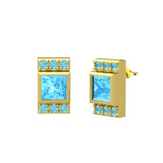 Minimal Lyn Küpe - Akuamarin 18 ayar altın küpe #c19s0a