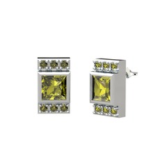 Minimal Lyn Küpe - Peridot 925 ayar gümüş küpe #vitzka