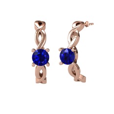 Lab safir 8 ayar rose altın küpe
