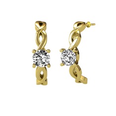 Swarovski 925 ayar altın kaplama gümüş küpe