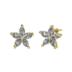 Swarovski 925 ayar altın kaplama gümüş küpe