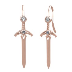 Kılıç Küpe - Swarovski ve pırlanta 8 ayar rose altın küpe (0.072 karat) #1z0ii9g