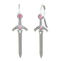 Kılıç Küpe - Pembe kuvars 925 ayar gümüş küpe #5lq9qg