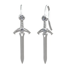 Kılıç Küpe - Pırlanta 14 ayar beyaz altın küpe (0.232 karat) #b9bvdj