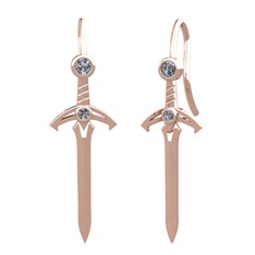 Kılıç Küpe - Pırlanta 18 ayar rose altın küpe (0.232 karat) #db7z4e