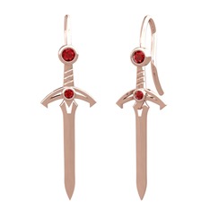 Garnet 14 ayar rose altın küpe