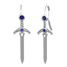 Kılıç Küpe - Lab safir 925 ayar gümüş küpe #s1adtk