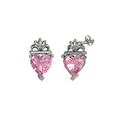 Pembe kuvars 925 ayar gümüş küpe