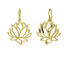Lotus Çiçeği Küpe - 925 ayar altın kaplama gümüş küpe #1tuowpk
