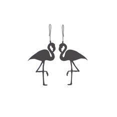 Lora Flamingo Küpe - 925 ayar siyah rodyum kaplama gümüş küpe #19fxwl4