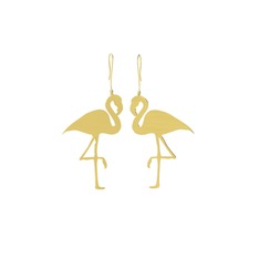 Lora Flamingo Küpe - 925 ayar altın kaplama gümüş küpe #kpldzh
