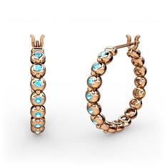 Grit Küpe - Akuamarin 925 ayar rose altın kaplama gümüş küpe #1orf4ix