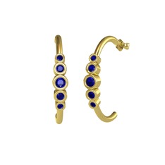 Minimal 5 Taşlı Küpe - Lab safir 8 ayar altın küpe #1xl3b1j