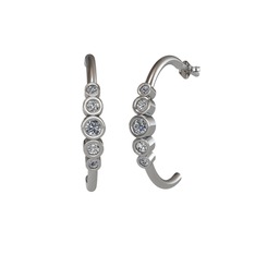 Minimal 5 Taşlı Küpe - Pırlanta ve swarovski 8 ayar beyaz altın küpe (0.2 karat) #1yxkj2o