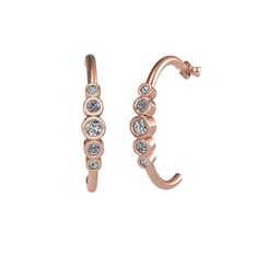Swarovski, pırlanta ve beyaz zirkon 18 ayar rose altın küpe (0.08 karat)
