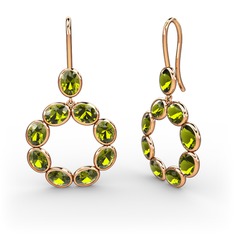 Peridot 925 ayar rose altın kaplama gümüş küpe