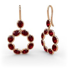 Garnet 8 ayar rose altın küpe