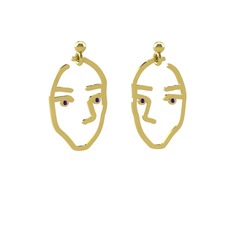 Faces Küpe - Ametist 14 ayar altın küpe #78qgbl