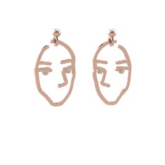 Faces Küpe - Swarovski 8 ayar rose altın küpe #zyjwzf