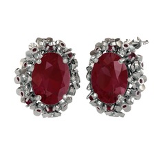 Belka Demet Küpe - Kök yakut 925 ayar gümüş küpe #1hqm0i2