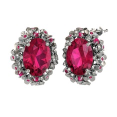 Belka Demet Küpe - Rodolit garnet 925 ayar gümüş küpe #umud3q