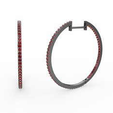 Garnet 925 ayar siyah rodyum kaplama gümüş küpe