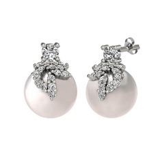 Afra İnci Küpe - Swarovski ve inci 925 ayar gümüş küpe #dzditz