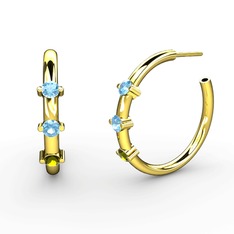 Lita Halka Küpe - Peridot ve akuamarin 14 ayar altın küpe #1d5ohbg