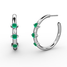 Lita Halka Küpe - Kök zümrüt 14 ayar beyaz altın küpe #1ghs5ph