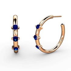 Lita Halka Küpe - Lab safir 14 ayar rose altın küpe #1m1qcj7