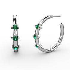 Lita Halka Küpe - Yeşil kuvars 14 ayar beyaz altın küpe #1ye5kf8