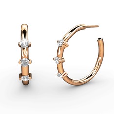 Lita Halka Küpe - Swarovski ve pırlanta 925 ayar rose altın kaplama gümüş küpe (0.22 karat) #bp3jh2